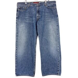 Levis 529 Jeans Mens 40x28 Blue Low Rise Straight Denim Wide Leg Casual Pants